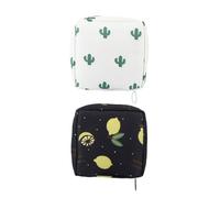 LALADEFIEE 2 Stück wasserdichte Dicke Mini Damenbinden Aufbewahrungstasche im Modischem Pflanzenmuster Tragbare Kosmetiktasche mit Reißverschluss Leicht und Robust für Hygienische