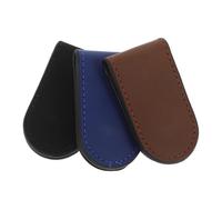 LALADEFIEE 3 Stück Pack Geldklammern aus Kratzfestem Pu Leder Schlanker Geldscheinklammer und Kartenhalter für Herren Praktische Geldbörseneinsätze in Blau Braun und Schwarz Kompakter