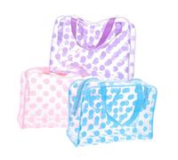 LALADEFIEE 3 Stück Transparente PVC Kosmetiktaschen Mit Reißverschluss Kompakte Kulturbeutel Für Reise Und Alltag Vielseitige Wäschesäcke