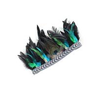 LALADEFIEE Boho Haarband Damen Elastisches Leichtes Stirnband mit Pfauenfederdesign für Party Tanz Festival Modischer Haarschmuck