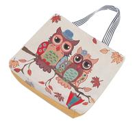 LALADEFIEE Canvas Schultertasche Damen mit Großer Stickerei Modische Umhängetasche mit Eulenmotiv Geräumige Tragetasche aus Canvas für Alltag und Geschenk