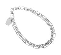 LALADEFIEE Doppellagige Silberne Taillenkette aus Metall mit Festem Design Modische Punk Hosenkette für Damen Geeignet für Partys und Musikfestivals