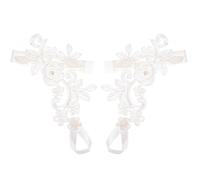 LALADEFIEE Hochzeit Strand Fußkettchen aus Stoff Romantische Knöchelspitze Hautfreundliche Damen Fußkette Langlebiges Brautschmuck Zubehör