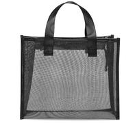 LALADEFIEE Kosmetiktasche aus Nylon mit Netzgewebe Kulturbeutel für Damen mit Reißverschluss und Henkel Sichtbares Design und Großer Stauraum für Reisen und Alltag