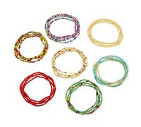 LALADEFIEE Mehrlagige Körperkette Stylische Taillenverzierung Perlen Taillenkette 7 Stück für Damen aus Handgefertigten Perlen für Sommerferien und Strandkleidung