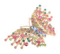 LALADEFIEE Modisches Accessoire Anstecknadel für Alltag und Besondere Anlässe Elegante Schmetterlings aus Zinklegierung mit Funkelnden Schmucksteinen Bunte Brosche für Damen