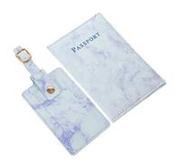 LALADEFIEE Reisepasshülle Satz Aus Pu Leder Multifunktional Mit Leichtem Gepäckanhänger Und Kofferanhänger Modale Passhülle Für Reisen Schutz Für Reisepass Und Ausweise