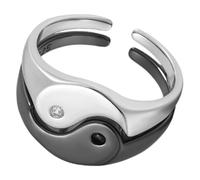 LALADEFIEE Ringe Taichi Design Offene Verstellbare Partner Ringe Geschenk Liebe Verlobungsring Damen Stilvoll Elegant Für Valentinstag Geburtstag