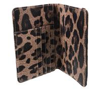LALADEFIEE Stilvolle Reisepasshülle aus Leichtem Pu mit Leopardenmuster RFID Schutz Kartenfächern und Ticketfach Reisebrieftasche für Damen Herren