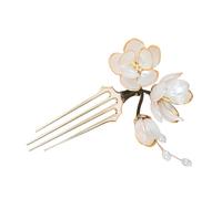 LALADEFIEE Traditioneller chinesischer Haarstab Metall Lotus Haarkamm für Damen Schmuck Alltag und Braut Haarschmuck Zubehör