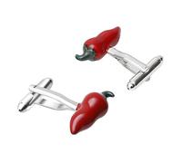 LALADEFIEE Unisex Manschettenknöpfe Kreatives Design Rote Paprika Edelstahl Business Hemdknöpfe Elegante Schmuckstücke für Herren und Damen für Hochzeit Büro und Feiern