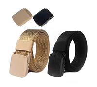 lalafancy 2er Nylon Gürtel Damen Herren Belt Canvas Belt Stufenlos Verstellbarer Stoffgürtel mit Kunststoff Schnalle,Länge 140 cm, Breite ca. 3,8 cm (Schwarz + Tan)