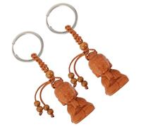 LALAFINA 2 Stück Schlüsselanhänger mit Buddha Skulptur Dekorativer Schlüsselanhänger für Taschen Modischer Look Hängedekoration