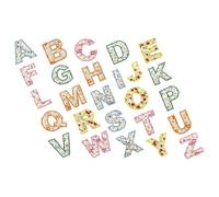 LALAFINA 26 Selbstklebende Gestickte Buchstaben aus Polyester mit Floralem Muster zur Aufwertung von Kleidung und Taschen ohne Nähen für Selbstgemacht Projekte und Geschenke