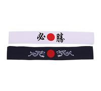 LALAFINA 2stücke Japanische Stirnbänder Weißes Hisshō-stirnband Und Blaues Drachen-stirnband Sportkopfbedeckung Für Karate Yoga Und Fitness Hautfreundlichem Material