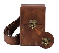 LALAFINA Braune Leder Gürteltasche im Retro Stil für Sport und Reisen Kleine Outdoor Hüfttasche mit Ausreichend Stauraum für Geld und Münzen