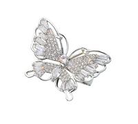 LALAFINA Feiner Offener Ringschmuck Damenring mit Schmetterling aus Kupfer und Zirkon Verstellbare Größe Modischer Modeschmuck für Party und Tanz