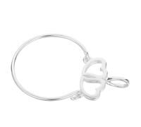 LALAFINA Herzring Halskette Anhängerhalter aus Silber Doppelherz und Kreis Silberfarben Elegant und Minimalistisch für Besondere Anlässe und Alltag für Frauen und Mädchen