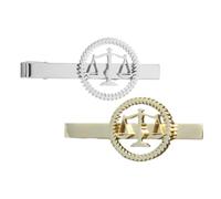 LALAFINA Krawattennadel mit Waage Form, Edelstahl, 2er Pack, silber, für Herren, eleganter Clip, Büro und Anzug