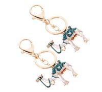 LALAFINA Schlüsselanhänger aus Zinklegierung mit Strass 2 Stück Dekorativer und Tragbarer Schlüsselanhänger für Damen als Eleganter Taschenanhänger