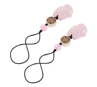LALAFINA Schlüsselanhänger Fuchs 2 Stück mit Jade Anhänger Dekoratives Accessoire für Handy Tasche und Schlüsselbund Geeignet für Frauen und Geschenk