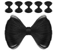 LALAFINA Schwarze Haarspangen Elegantes Haaraccessoire mit Schleife 6 Stück pack aus Synthetischer Voluminöse Dutt Haarteile für Mädchen und Frauen für Party und Alltag