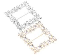 LALAFINA Strass Schalclips Modischer Schmuck 2 Stück aus Zinklegierung mit Perlen und Rechteck Schmucksteinen für Kleidung und Dekorative Halstuch Clips bei Hochzeit und Prom