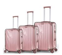 lalago Kofferhülle, 3 Stück Transparente Kofferschutzhülle, PVC Koffer Abdeckungen, Wasserdicht Gepäckabdeckung, Staubdichte Kratzfeste Schutzhülle für Koffer (20+24+28 Zoll)