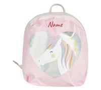 LALALO Kindergarten Geschenk für Kinder: Sterntaler Einhorn Kindergartenrucksack mit Namen bestickt, Rosa Mädchen Rucksack personalisiert, leicht, verstellbare Gurte mit Brustgurt