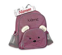 LALALO Kindergartenrucksack mit Namen personalisiert, Sterntaler Kinderrucksack, Kinder Rucksack für Kindergarten Kita, Kleinkind Tasche, Kindergartentasche (Maus Mabel)