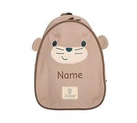 LALALO Kinderrucksack mit Namen personalisiert, Sterntaler Junge/Mädchen Kleinkind Kindergartenrucksack, Rucksack für Kindergarten, Kita, Kindergartentasche (Otter Otti, Braun)