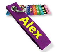 LALALO Schlüsselanhänger aus Filz mit Namen, Personalisiertes Schlüsselband Geschenkidee mit Aufschrift oder Wunschtext, Glücksbringer Filzanhänger mit Name, Geburtstag (Lila)