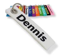 LALALO Schlüsselanhänger aus Filz mit Namen, Personalisiertes Schlüsselband Geschenkidee mit Aufschrift oder Wunschtext, Glücksbringer Filzanhänger mit Name, Geburtstag (Weiß)