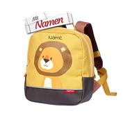LALALO Sigikid Mini Kindergartenrucksack mit Namen personalisiert (bestickt), Kinderrucksack, Kinder Rucksack für Kindergarten Kita, Kleinkind Tasche, Kindergartentasche (Löwe)