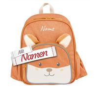 LALALO Sterntaler Fuchs Filou Kindergartenrucksack personalisiert, Kinderrucksack mit Namen bestickt - wasserresistent, Brustgurt, Flaschenhalter, große Kapazität, für Kita, Hort, Reise