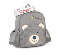 LALALO Sterntaler Kindergartenrucksack mit Namen bestickt Bär Ben Kollektion - kleiner Kinder Rucksack für Kindergarten und Ausflüge, wasserabweisend, 30x24 cm