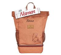 LALALO Sterntaler Kinderrucksack mit Namen, Pferd Sunny, Mädchen Rucksack hochwertig bestickt, Geschenk für Kindergarten & Geburtstag - wasserresistent, große Kapazität, Brustgurt, Flaschenhalter