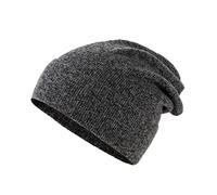 Lallier Unisex-Mütze aus 100% reinem Kashmir, gerippte Mütze mit Bündchen, warm, weich, mit Geschenkbox für Damen und Herren (Kohlengrau)