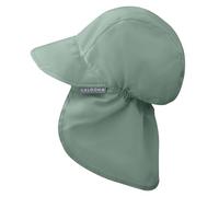 LaLoona Baby Schirmmütze UV 80+ mit Nackenschutz - Sommermütze/Sonnenhut mit UV-Schutz - atmungsaktiv & schnelltrocknend, OEKOTEX Standard 100 geprüfte Kappe für Jungen und Mädchen - Grün - 50-51