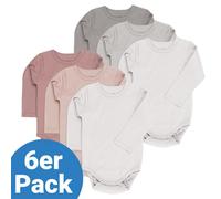 LaLoona Body Langarm 6er Pack - Beere Grau - Gr. 86/92