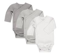 LaLoona Wickelbody Langarm 3er Pack - Natur - Gr. 62/68