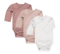 LaLoona Wickelbody Langarm 3er Pack - Rose - Gr. 62/68