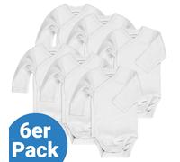 LaLoona Wickelbody Langarm 6er Pack - Weiß - Gr. 62/68