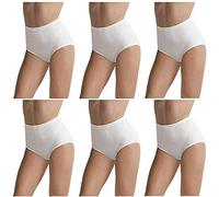 l'altra cotonella 6 Maxi-Slips für Damen Hohe Taille, Artikelnr.3941, Stretch-Baumwolle., Weiß X-Large