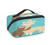 Lama Faultier lustige Reise-Make-up-Tasche für Damen, Herren, Mädchen, Jungen, Faultier, Alpaka, Kulturbeutel, Kosmetik, Toilettenartikel, Organizer, Duschtasche