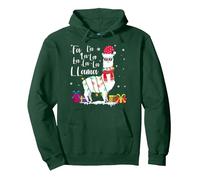 Lama Weihnachten Pullover FA La La Lama Lustige x-Mas Liebhaber Pullover Hoodie, Unisex für Erwachsene, Waldgrün, M
