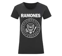 LaMAGLIERIA T-Shirt Donna Ramones - Maglietta 100% Cotone, M, Nero