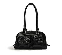 Lamala Y2k Ita Bag Süße Handtasche, modische PU-Leder-Unterarm-Umhängetasche, geeignet für Mädchen und Frauen, einfarbig, großes Fassungsvermögen (17 x 30 x 10 cm)., Schwarz