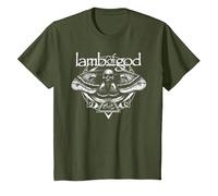 Lamb of God Moth T-Shirt, Kinder, Olivgrün, 104