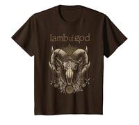 Lamb of God Ram Skull Brown T-Shirt, Kinder, Braun, 116